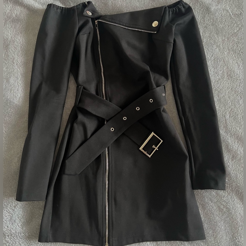 Super Down | Black Zip Up Dress | Size : S